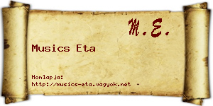 Musics Eta névjegykártya